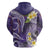 Polynesian Tribal Tattoo Hoodie Plumeria Purple Marble Pattern