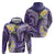 Polynesian Tribal Tattoo Hoodie Plumeria Purple Marble Pattern