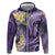 Polynesian Tribal Tattoo Hoodie Plumeria Purple Marble Pattern