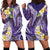 Polynesian Tribal Tattoo Hoodie Dress Plumeria Purple Marble Pattern