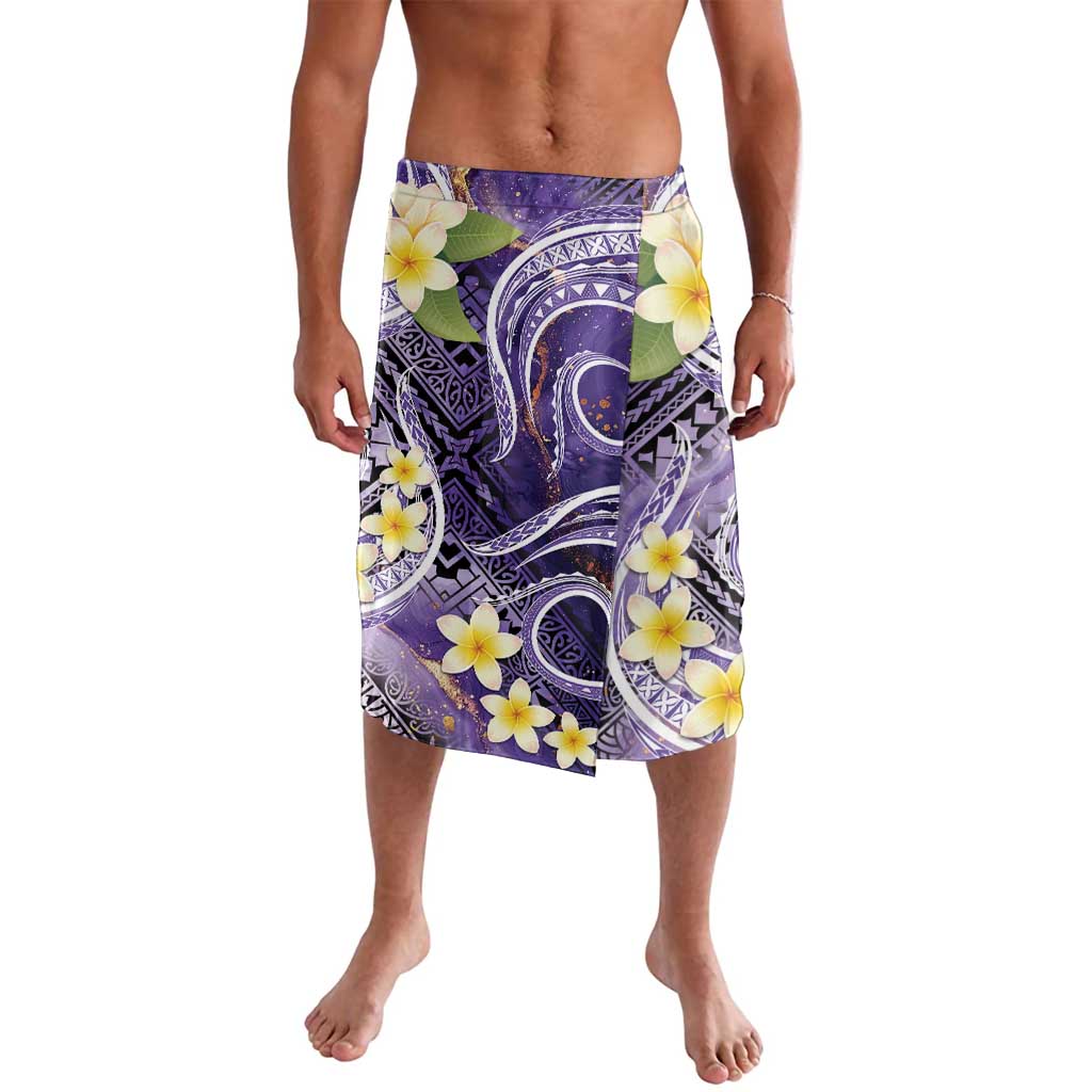 Polynesian Tribal Tattoo Lavalava Plumeria Purple Marble Pattern