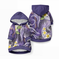 Polynesian Tribal Tattoo Pet Hoodie Plumeria Purple Marble Pattern LT9 Pullover Purple - Polynesian Pride