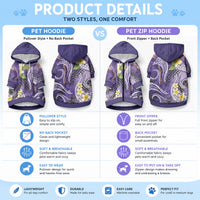 Polynesian Tribal Tattoo Pet Hoodie Plumeria Purple Marble Pattern LT9 - Polynesian Pride