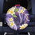 Polynesian Tribal Tattoo Spare Tire Cover Plumeria Purple Marble Pattern