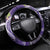 Polynesian Tribal Tattoo Steering Wheel Cover Plumeria Purple Marble Pattern