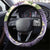 Polynesian Tribal Tattoo Steering Wheel Cover Plumeria Purple Marble Pattern