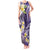 Polynesian Tribal Tattoo Tank Maxi Dress Plumeria Purple Marble Pattern