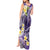 Polynesian Tribal Tattoo Tank Maxi Dress Plumeria Purple Marble Pattern