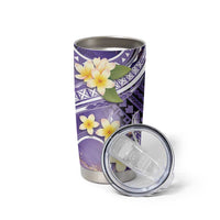 Polynesian Tribal Tattoo Tumbler Cup Plumeria Purple Marble Pattern LT9 - Polynesian Pride