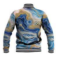 Polynesian Tribal Tattoo Baseball Jacket Swirling Ocean Marble Pattern LT9 - Polynesian Pride