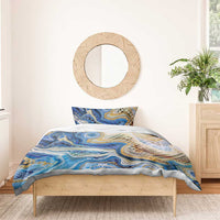 Polynesian Tribal Tattoo Bedding Set Swirling Ocean Marble Pattern LT9 - Polynesian Pride