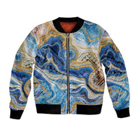 Polynesian Tribal Tattoo Bomber Jacket Swirling Ocean Marble Pattern LT9 Unisex Ocean - Polynesian Pride