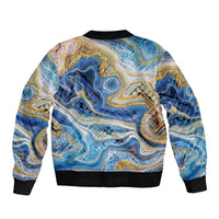 Polynesian Tribal Tattoo Bomber Jacket Swirling Ocean Marble Pattern LT9 - Polynesian Pride