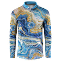 Polynesian Tribal Tattoo Button Sweatshirt Swirling Ocean Marble Pattern LT9 Ocean - Polynesian Pride