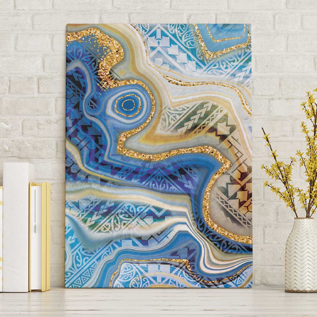 Polynesian Tribal Tattoo Canvas Wall Art Swirling Ocean Marble Pattern LT9 Without Frame Ocean - Polynesian Pride