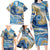 Polynesian Tribal Tattoo Family Matching Long Sleeve Bodycon Dress and Hawaiian Shirt Swirling Ocean Marble Pattern