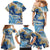 Polynesian Tribal Tattoo Family Matching Mermaid Dress and Hawaiian Shirt Swirling Ocean Marble Pattern