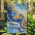 Polynesian Tribal Tattoo Garden Flag Swirling Ocean Marble Pattern