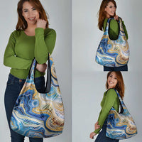 Polynesian Tribal Tattoo Grocery Bag Swirling Ocean Marble Pattern LT9 - Polynesian Pride