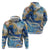 Polynesian Tribal Tattoo Hoodie Swirling Ocean Marble Pattern