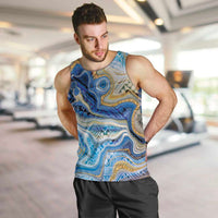 Polynesian Tribal Tattoo Men Tank Top Swirling Ocean Marble Pattern LT9 Ocean - Polynesian Pride
