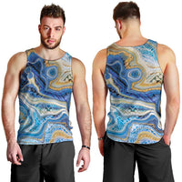 Polynesian Tribal Tattoo Men Tank Top Swirling Ocean Marble Pattern LT9 - Polynesian Pride