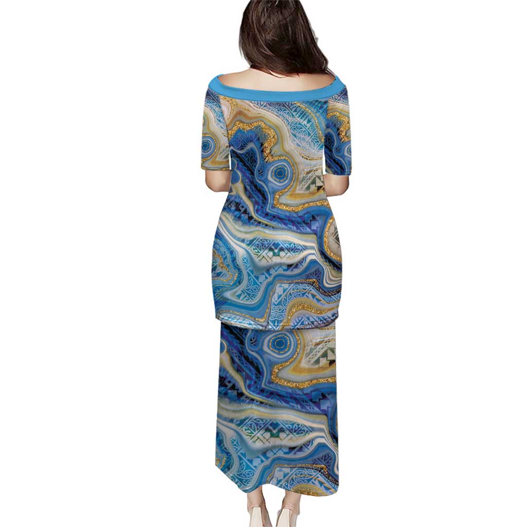 Polynesian Tribal Tattoo Puletasi Swirling Ocean Marble Pattern LT9 - Polynesian Pride