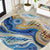 Polynesian Tribal Tattoo Round Carpet Swirling Ocean Marble Pattern