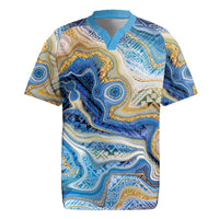 Polynesian Tribal Tattoo Rugby Jersey Swirling Ocean Marble Pattern LT9 Ocean - Polynesian Pride