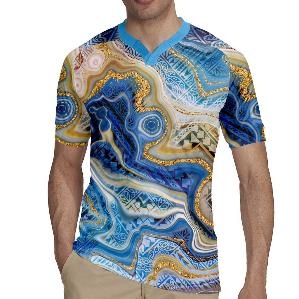 Polynesian Tribal Tattoo Rugby Jersey Swirling Ocean Marble Pattern LT9 - Polynesian Pride