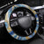 Polynesian Tribal Tattoo Steering Wheel Cover Swirling Ocean Marble Pattern