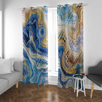 Polynesian Tribal Tattoo Window Curtain Swirling Ocean Marble Pattern LT9 With Grommets Ocean - Polynesian Pride