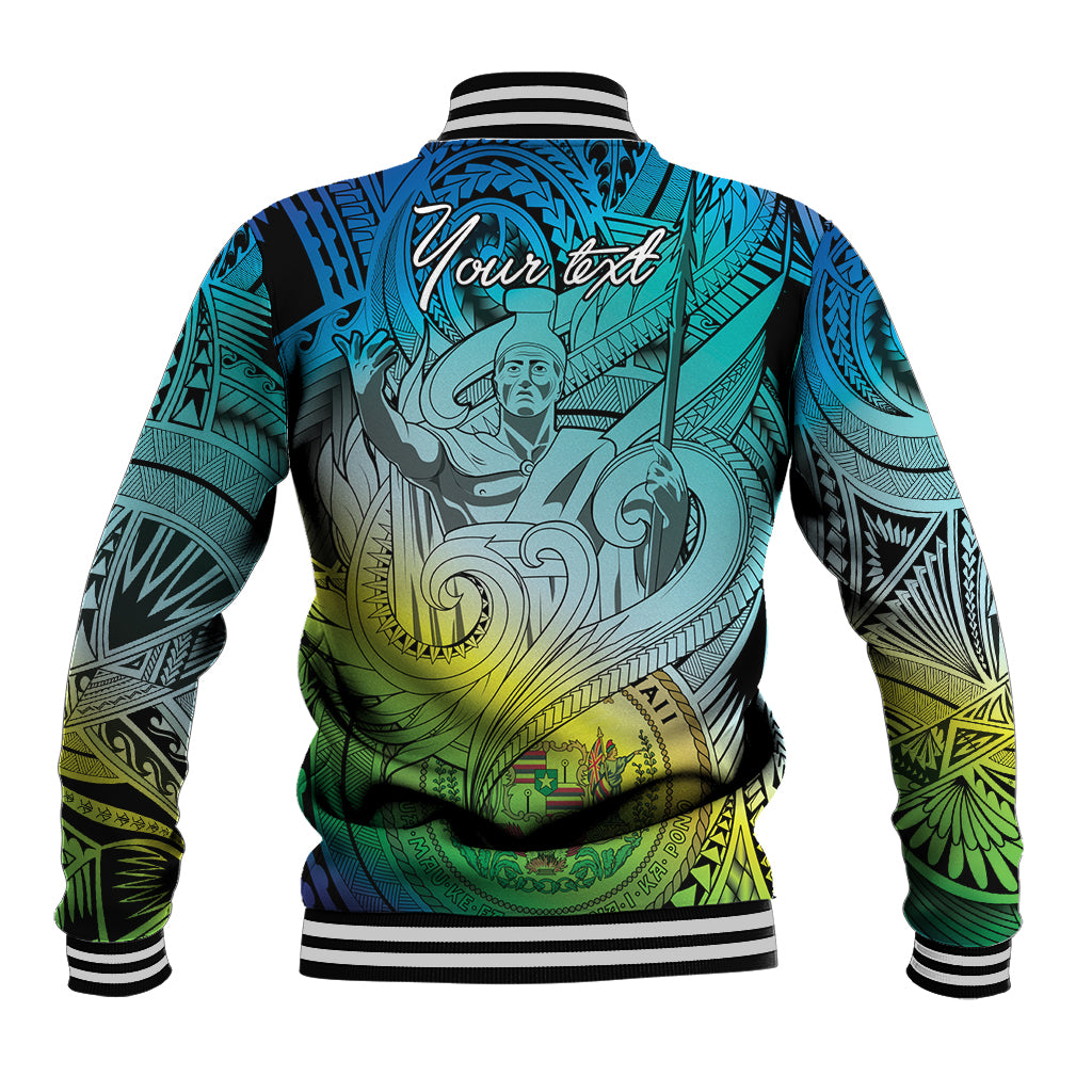 Personalised Aloha King Kamehameha Spirits Baseball Jacket Art Special LT9 - Polynesian Pride