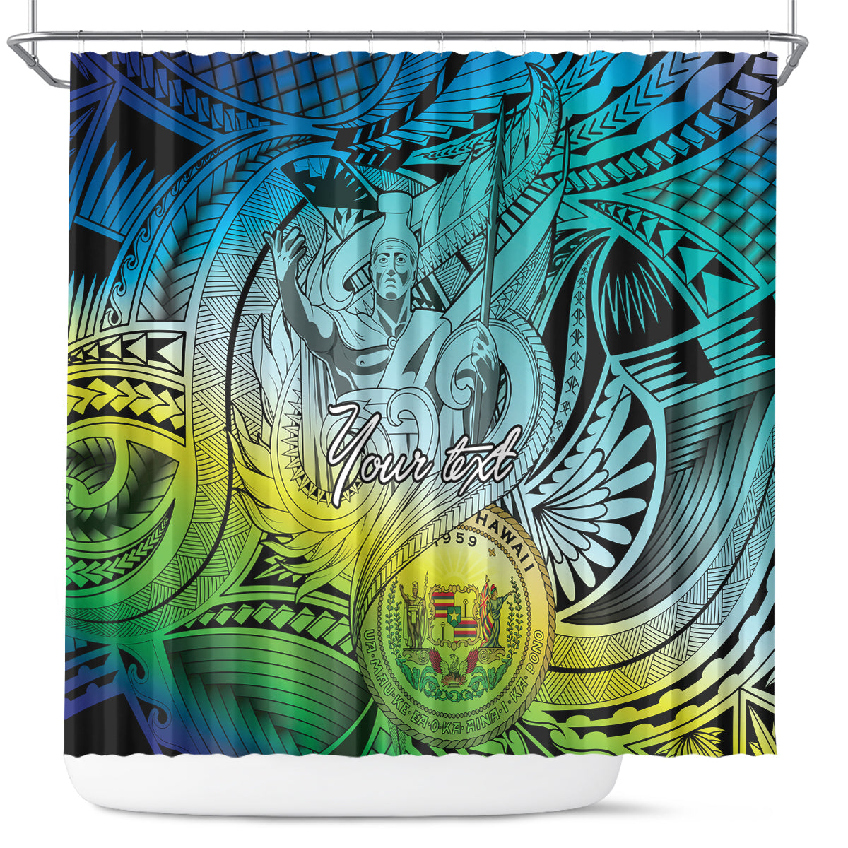Personalised Aloha King Kamehameha Spirits Shower Curtain Art Special LT9 Art - Polynesian Pride