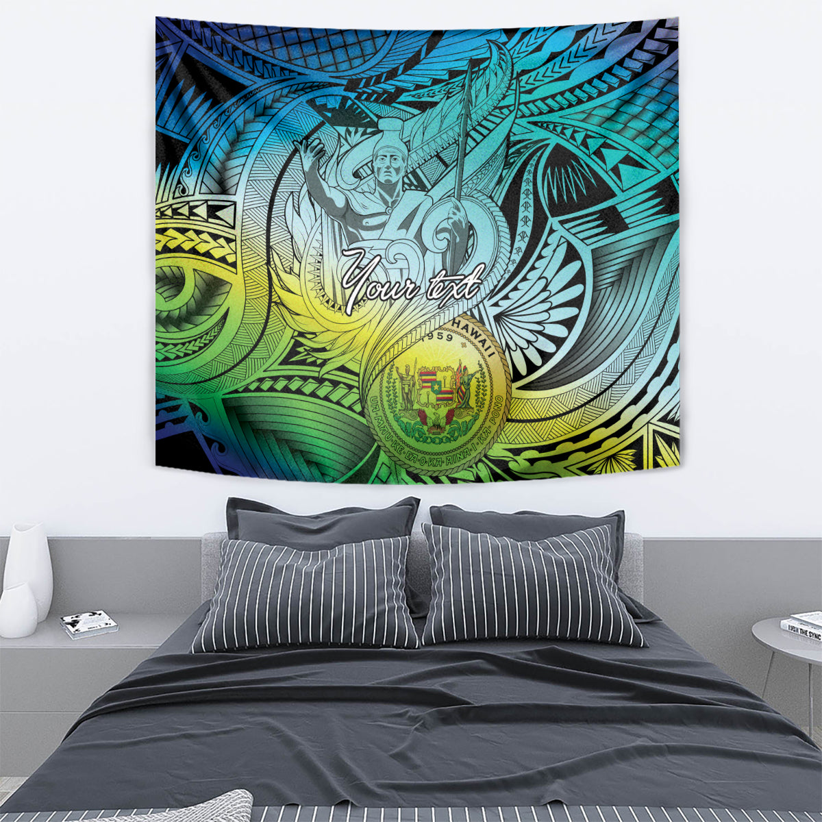 Personalised Aloha King Kamehameha Spirits Tapestry Art Special LT9 - Polynesian Pride