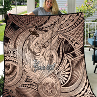 Personalised Aloha King Kamehameha Spirits Quilt Beige Special LT9 Beige - Polynesian Pride