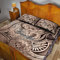 Personalised Aloha King Kamehameha Spirits Quilt Bed Set Beige Special LT9 - Polynesian Pride