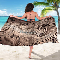 Personalised Aloha King Kamehameha Spirits Sarong Beige Special LT9 - Polynesian Pride