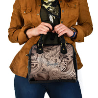 Personalised Aloha King Kamehameha Spirits Shoulder Handbag Beige Special LT9 - Polynesian Pride