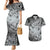 Personalised Aloha King Kamehameha Spirits Couples Matching Mermaid Dress and Hawaiian Shirt Grey Special LT9 Grey - Polynesian Pride