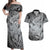 Personalised Aloha King Kamehameha Spirits Couples Matching Off Shoulder Maxi Dress and Hawaiian Shirt Grey Special LT9 Grey - Polynesian Pride