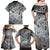 Personalised Aloha King Kamehameha Spirits Family Matching Off Shoulder Maxi Dress and Hawaiian Shirt Grey Special LT9 - Polynesian Pride