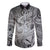 Personalised Aloha King Kamehameha Spirits Family Matching Short Sleeve Bodycon Dress and Hawaiian Shirt Grey Special LT9 Dad's Shirt - Long Sleeve Grey - Polynesian Pride