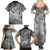 Personalised Aloha King Kamehameha Spirits Family Matching Summer Maxi Dress and Hawaiian Shirt Grey Special LT9 - Polynesian Pride