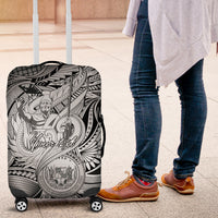 Personalised Aloha King Kamehameha Spirits Luggage Cover Grey Special LT9 Grey - Polynesian Pride