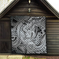 Personalised Aloha King Kamehameha Spirits Quilt Grey Special LT9 - Polynesian Pride