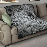 Personalised Aloha King Kamehameha Spirits Quilt Grey Special LT9 - Polynesian Pride