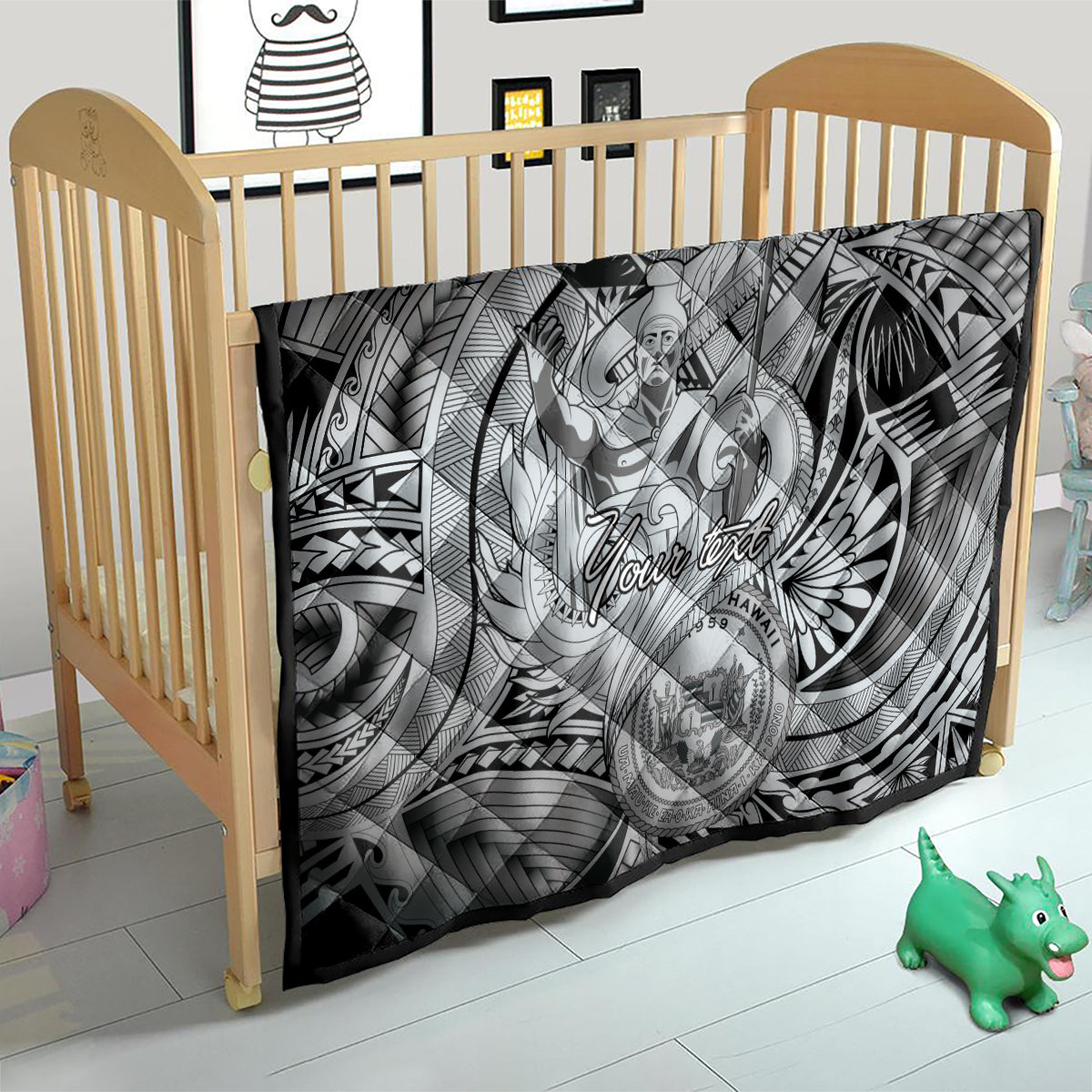 Personalised Aloha King Kamehameha Spirits Quilt Grey Special LT9 - Polynesian Pride