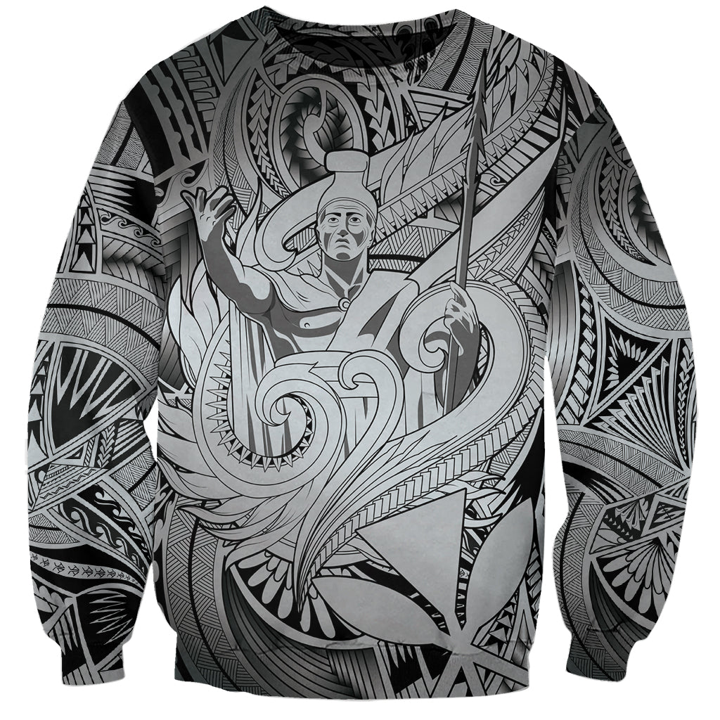 Personalised Aloha King Kamehameha Spirits Sweatshirt Grey Special LT9 Unisex Grey - Polynesian Pride