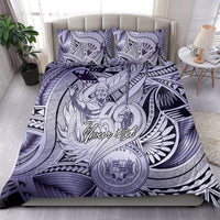 Personalised Aloha King Kamehameha Spirits Bedding Set Violet Special LT9 - Polynesian Pride